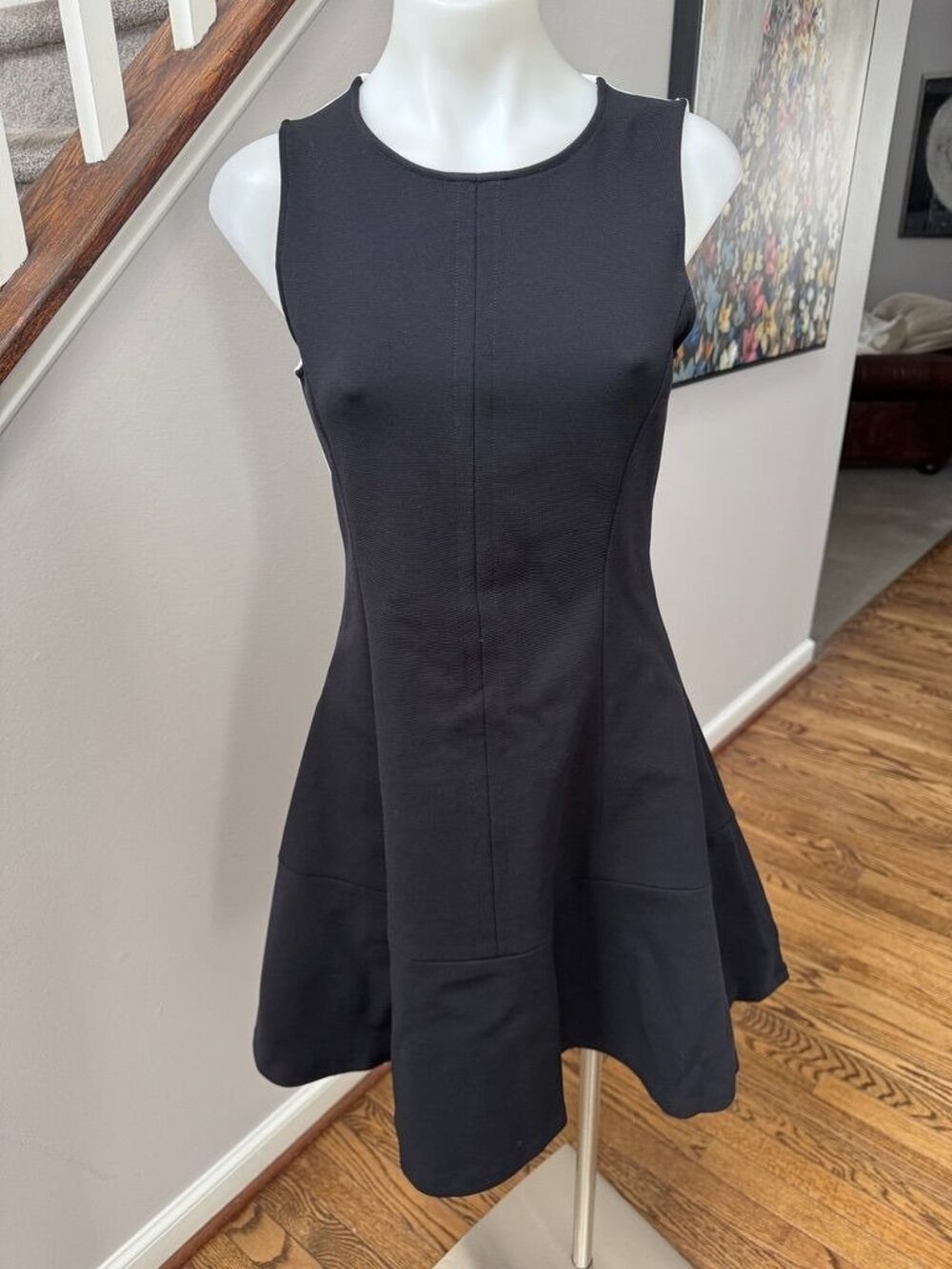 Lisa Perry Black and White Color Block Fit & Flare Dress Size 4